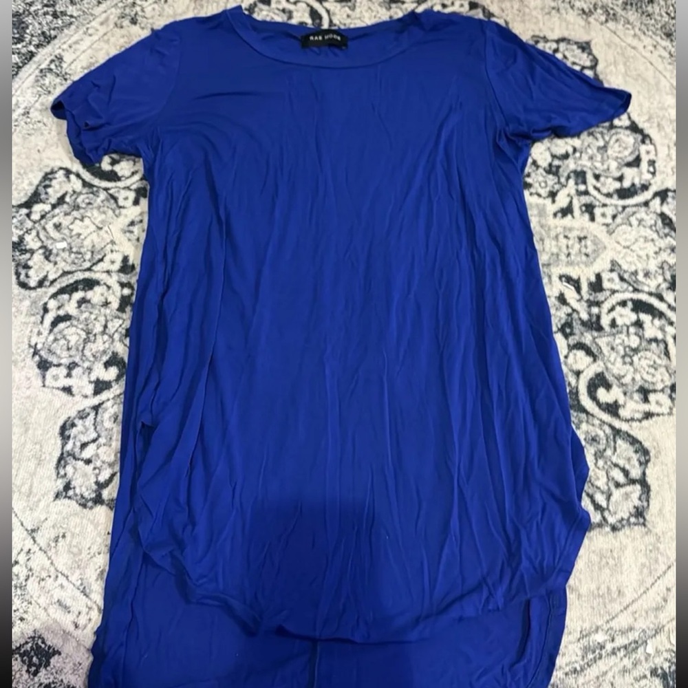 blue flowy shirt